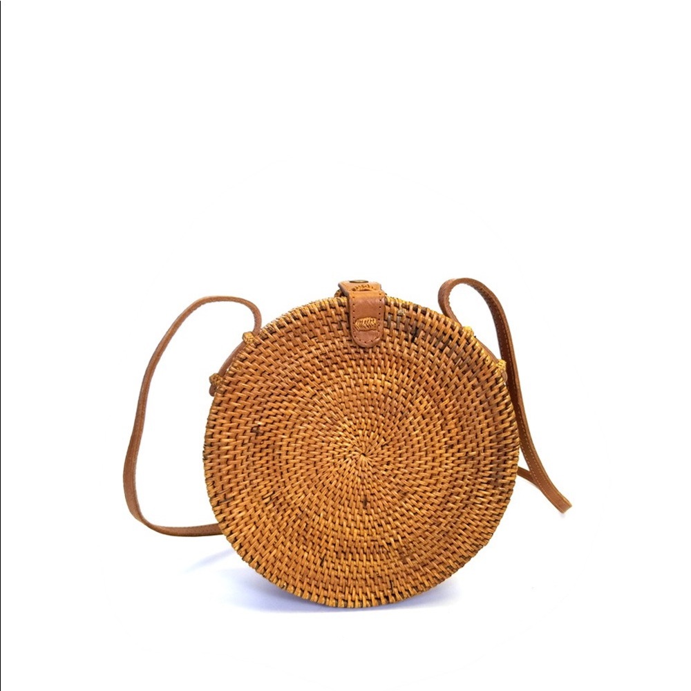 Boho Round Straw Bag